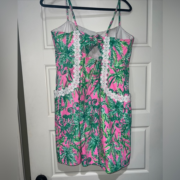 Lilly Pulitzer hanging around shelli dress size 16 green pink mini monkey - Picture 4 of 8